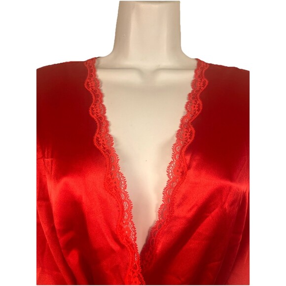 Victoria’s Secret Intimate Sexy Red Lingerie Robe Lacy Nighty Nightgown Sz Large - Picture 3 of 9